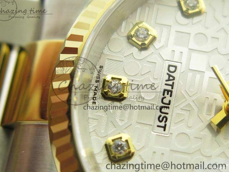 116234 36mm Oyster DJF YG Datejust Edition 1:1 Bracelet V2 Dial On SA3135 Fluted SS White Best Com 1129